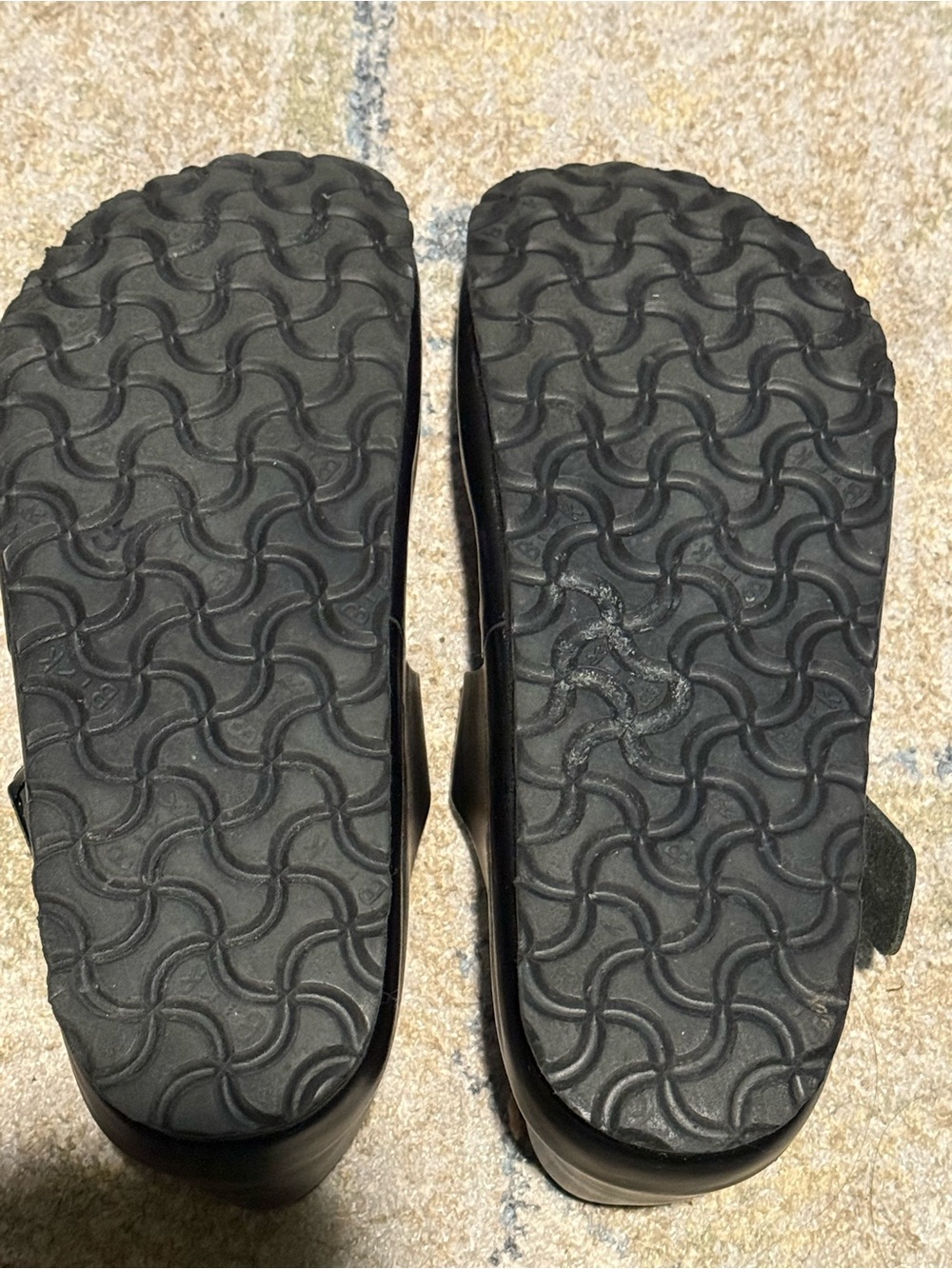 London Oiled Leather Birkenstock Black closed toe Slip-On Buckle Shoes - Picture 3 of 10